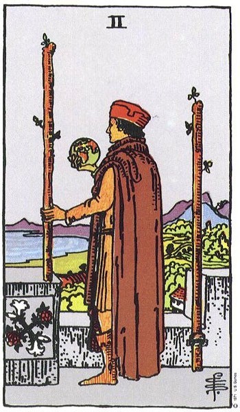 Harmonious Tarot vs. Rider-Waite Tarot – Two of Wands