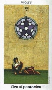 Lá Five of Pentacles - Sun and Moon Tarot